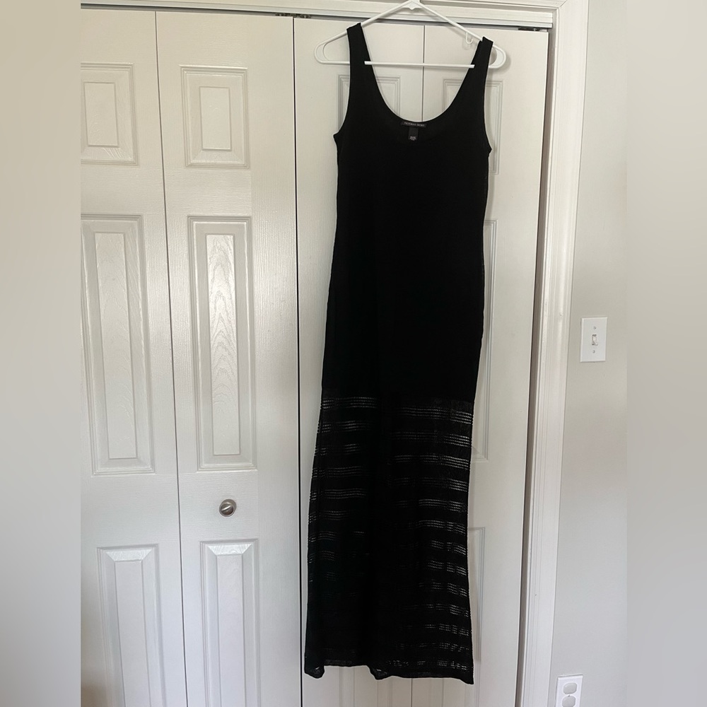 Black Maxi Dress with see thru bottom